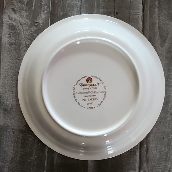 Vintage Sunnycraft Sunstone Collection Apple Pie Baker Dish Round Granny Chic - Picture 4 of 6